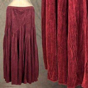 VINTAGE Coldwater Creek long maxi‎ skirt suede texture elastic waist full 90s